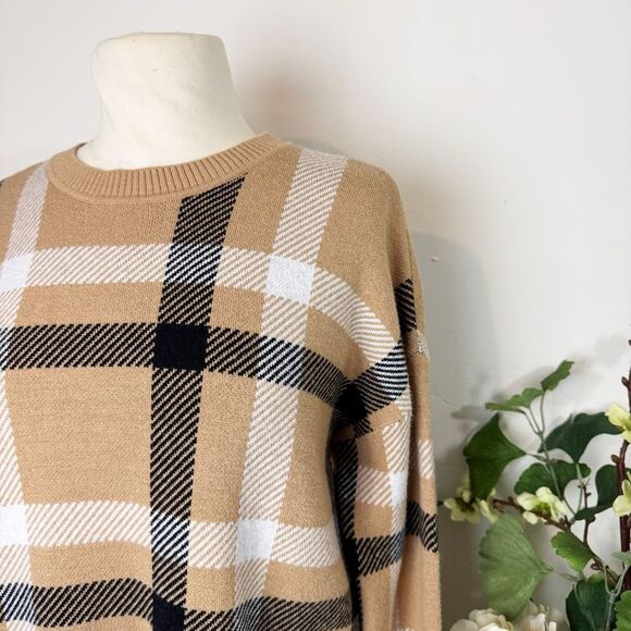 ANTHROPOLOGIE | hi-low jacquard sweater | medium | laundry by Shelli Segal | pla - Picture 3 of 10